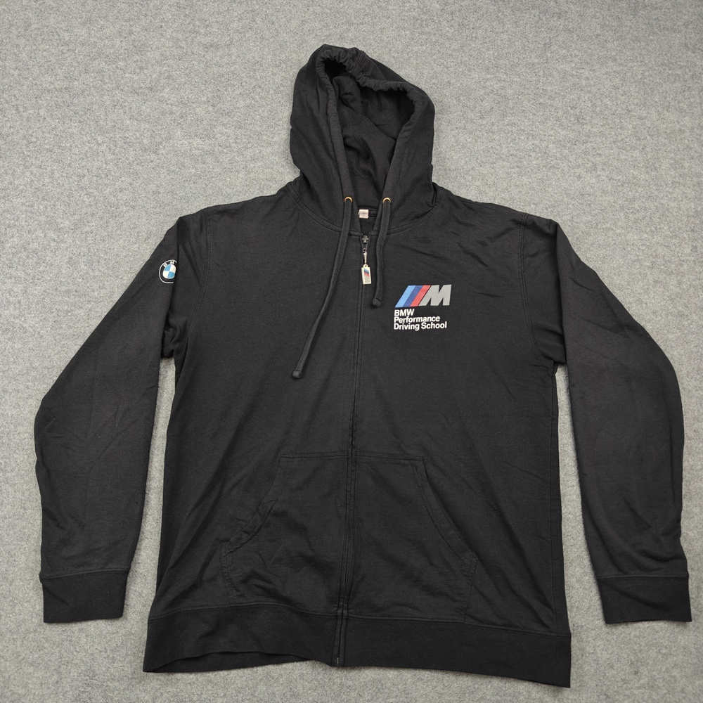 BMW Next Level Hoodie Mens Large Black Zip M Performance Driving School Graphic